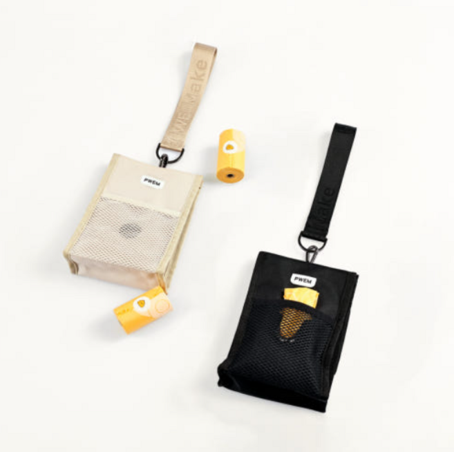 프윔 미니포켓 배변봉투 풉백 강아지 산책, 블랙+크로스 스트랩, 1개