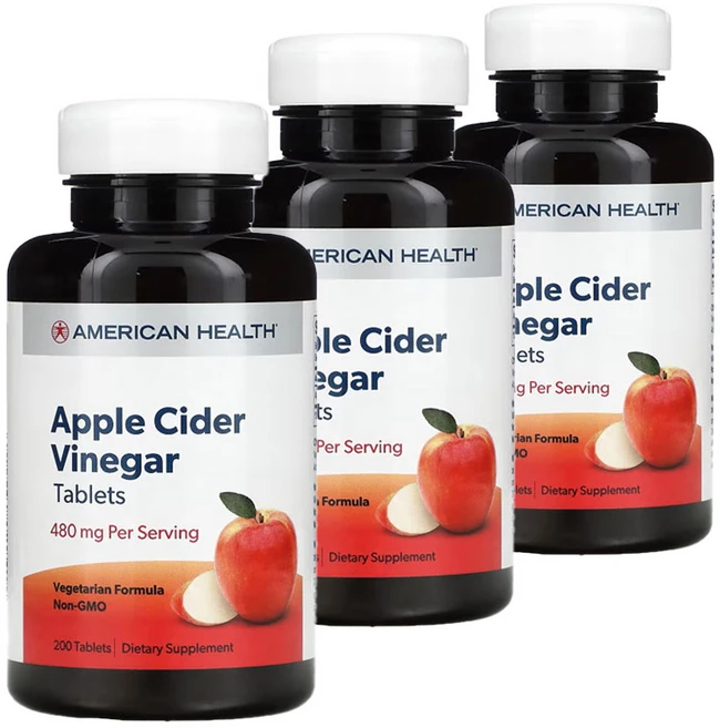 아메리칸헬스 애플 사이다 비니거 240mg 200정 3개묶음, 3개 - 쿠팡