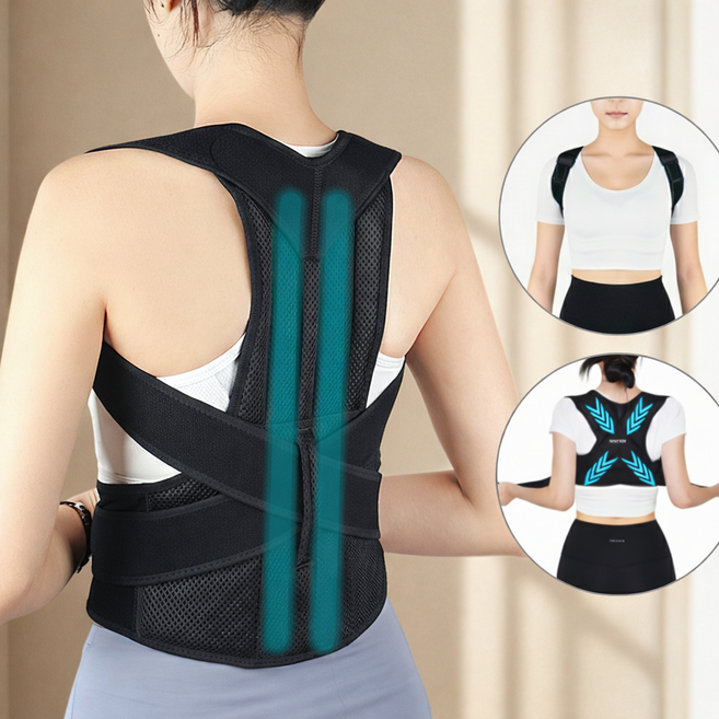 라벤스 편안한 바른자세 어깨 허리 숄더 밴드, 1개