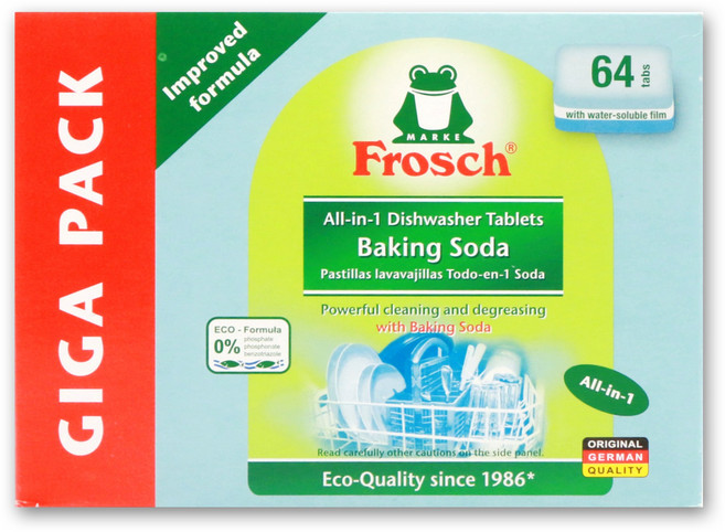 프로쉬 식기세척기 세제 베이킹 소다 기가팩 64개입 베이킹소다 식기세척기용 타블렛, 64개