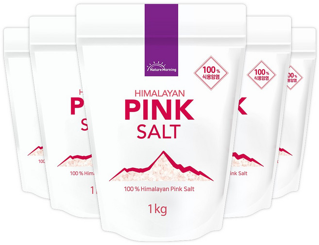 네이처모닝 히말라야 핑크솔트 굵은소금, 1kg, 5개