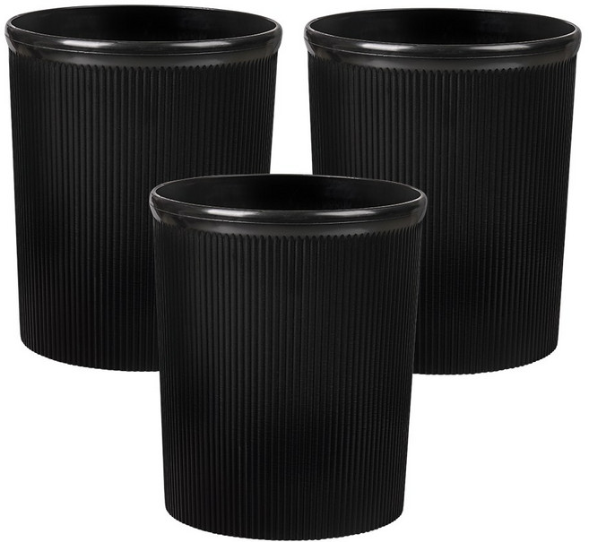 주름오픈 휴지통(중) 8L 3개세트 블랙, 3개