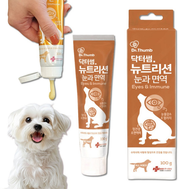 한국썸벧 닥터썸 뉴트리션 강아지 눈물 눈건강 면역 영양제, 1개, 눈물개선/눈건강, 100g