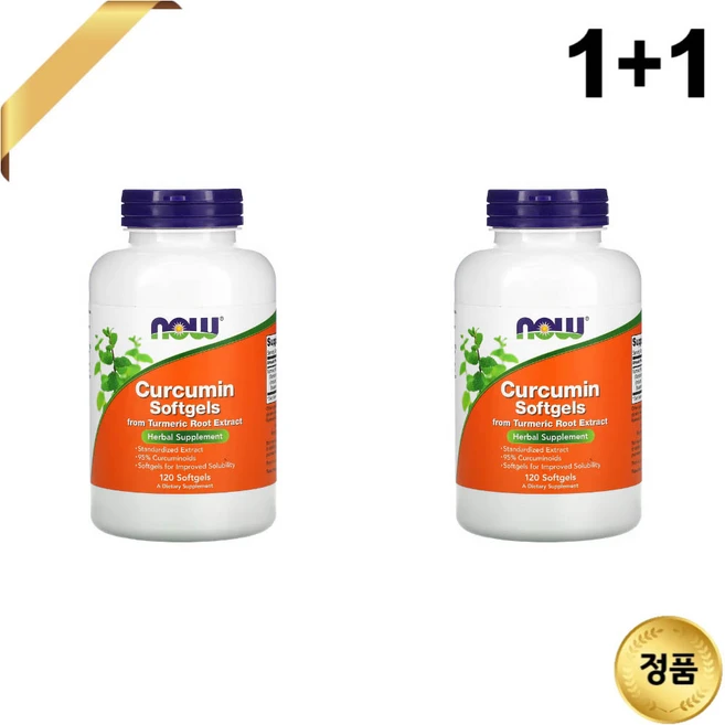 1+1 나우푸드 강황 커큐민 뿌리 추출물 500mg 60 소프트젤 비건 이뮨 글루텐프리, 60정 - 쿠팡