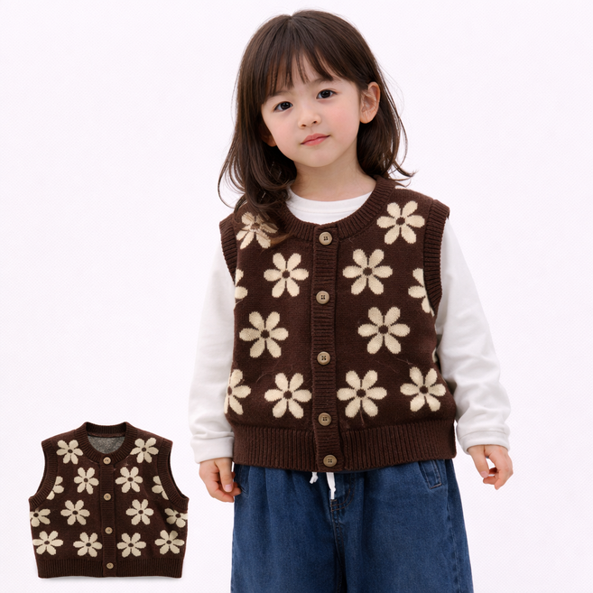 유아 아동 조끼 유아동 주니어 남아 여아 실내 니트조끼 여아 베스트