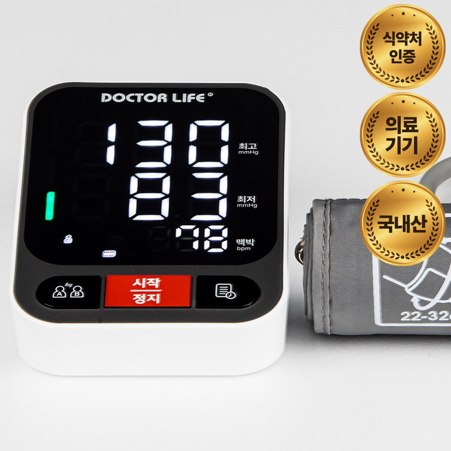 닥터라이프 국내산 가정용 LED 자동 전자 혈압계 혈압측정기, 1개, DBP-24