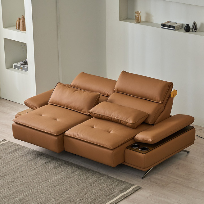 아이보 슬라이딩 무빙 모션 소파 3인용쇼파 리클라이너 독일오킨사모터 10년보증, 3인소파 (실리콘비건가죽 / 브라운)