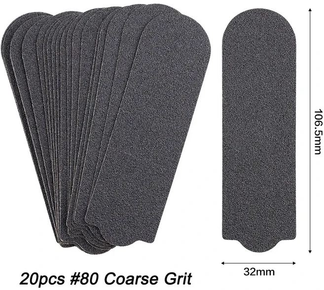 스테인리스 스틸 손잡이 교체용 하드 각질 제거제 전문 발 관리 페디큐어 파일 80 번 개, 02 AG80-20pcs Small