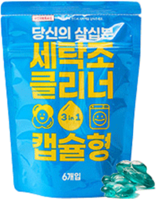 당신의 삼십분 캡슐 세탁조 클리너 6P, 1세트