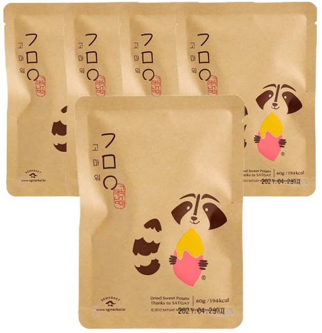 삿갓유통 기분 좋은 꿀맛 해남 반시 고구마말랭이, 5개, 60g