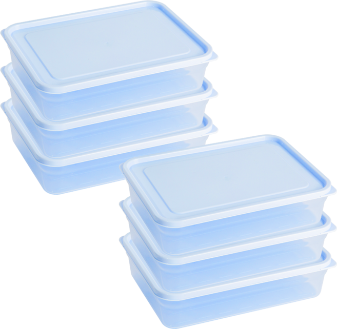 말랑핏 휘어지는 냉동실 정리용기, 6개, 1.3L