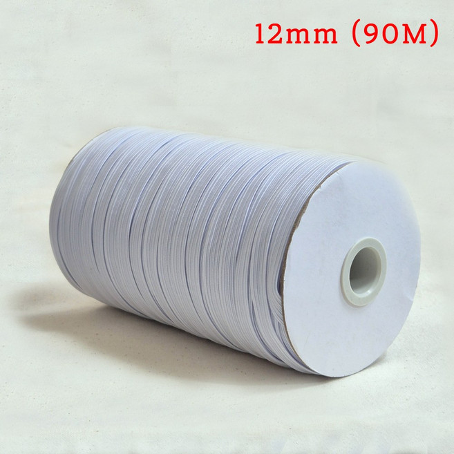 골지 허리고무줄 허리밴드 바지 납작밴드 (대용량) 1롤, 1개, 12mm 화이트 (90m)