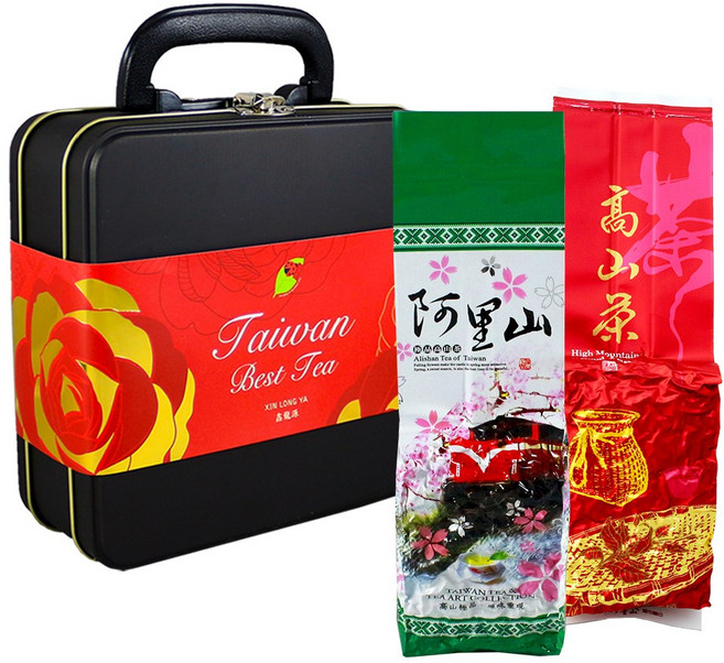 龍源茶品 台灣經典四大茗茶 凍頂微火焙熟果香烏龍茶葉 禮盒 附提袋, 300g, 1套, 1個裝