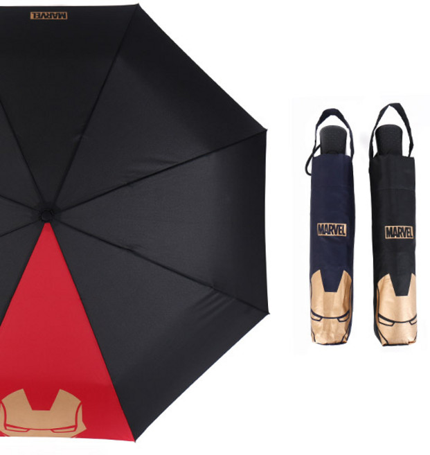 아이언맨 3단 자동우산 [골드실크-70005]