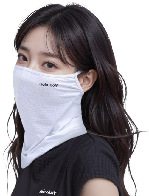 헤일로 골프 귀가 아프지 않고 착용감 편한 자외선차단 골프 마스크 남녀공용 등산 낚시 조깅 자전거 야외활동, 2개입, WHITE