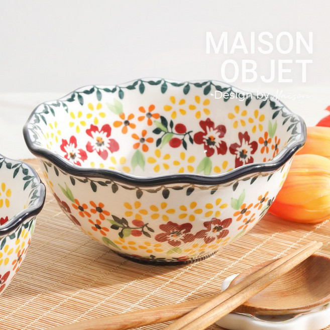 프라카 폴란드풍 도자기 프릴찬기 대, 플라워가든, 1개