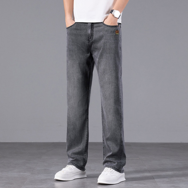 하울맨 남성 빅사이즈 하이웨스트 얇은 텐셀 일자 청바지