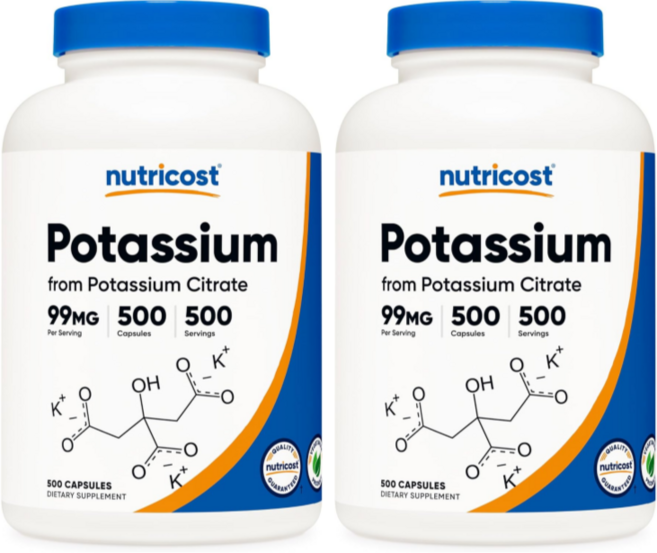 뉴트리코스트 칼륨 칼륨제 포타슘 99mg 500캡슐 X 2통 Potassium, 2개, 500정