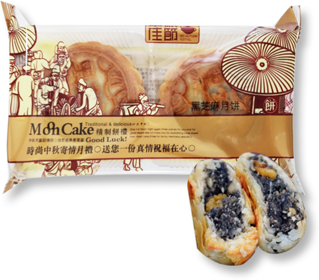 홍홍 중국식품 중국 흑깨 월병 4개입 흑깨월병 중국월병 추석월병 중국과자 흑지마월병 **소비기한임박 특가세일! 26년 8월 23일까지**, 400g, 1개