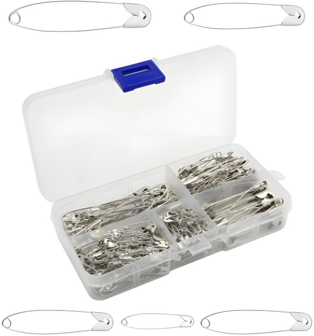 펴나나다 다용도 옷핀 5종 세트, 실버, 1세트