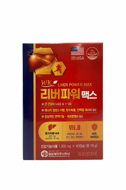 리버파워맥스 밀크씨슬 간건강, 1개, 60정