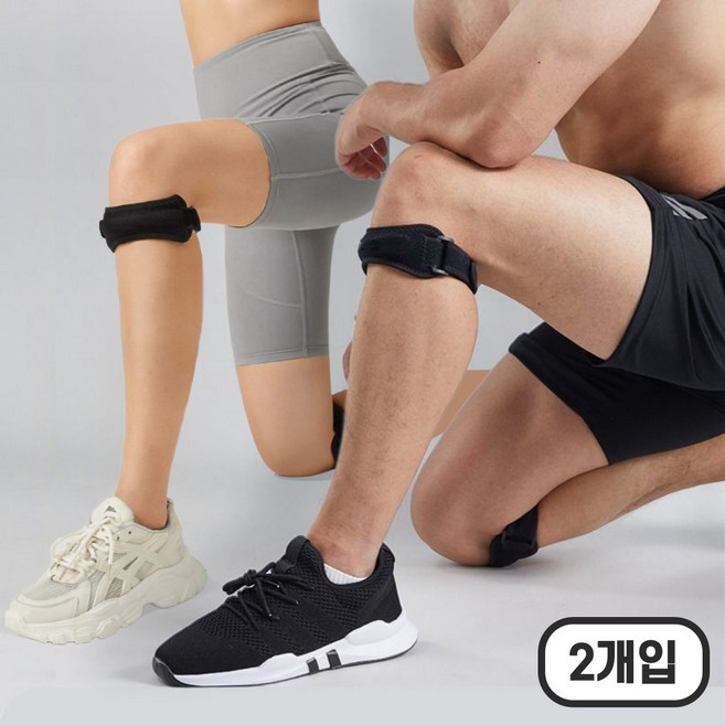 흠스아워 러닝 무릎보호대 슬개건 슬개골 보호대, 블랙, 2개