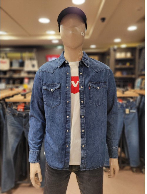 리바이스 스탠다드핏 클래식 웨스턴 데님셔츠 블루 85745-0073