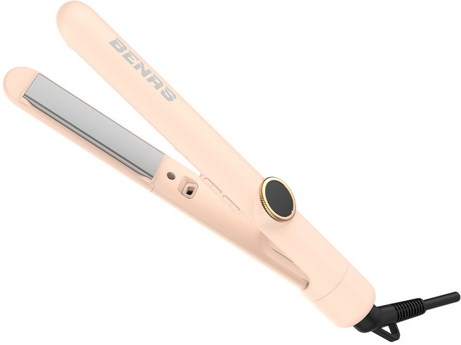BENAS 세라믹 3단계 온도조절 고데기 C컬 웨이브 볼륨 스타일러 전문가용 헤어고데기, 핑크