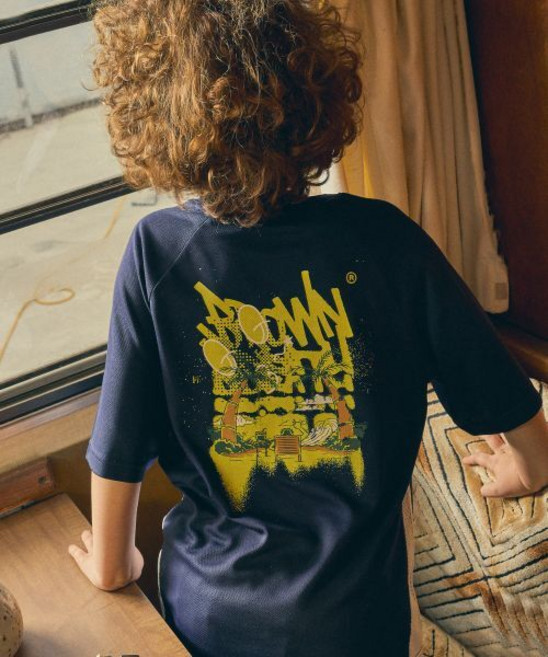 브라운브레스 KIDS brownbreathkids KIDS DONT CARE TAG TEE - NAVY