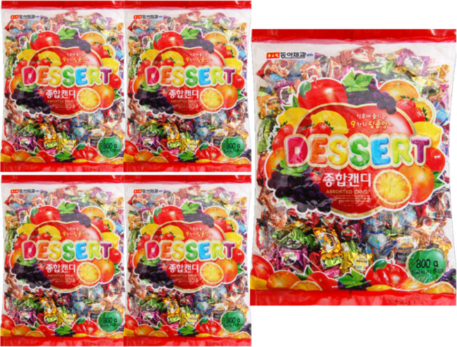 동아제과 디저트종합캔디, 800g, 5개