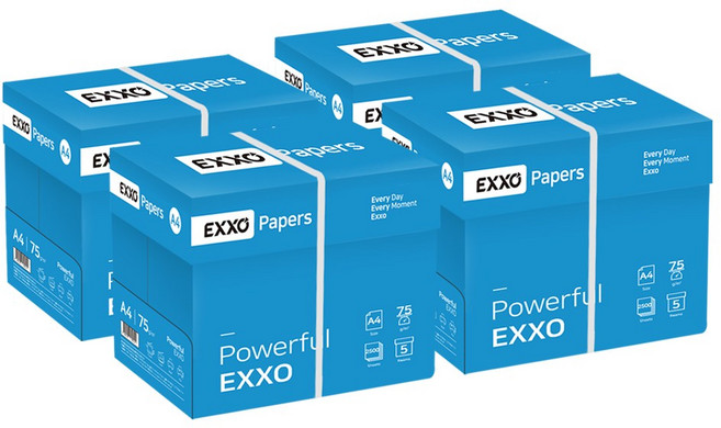 엑소(EXXO) A4 복사용지(A4용지) 75g 2500매 4BOX, 10000개