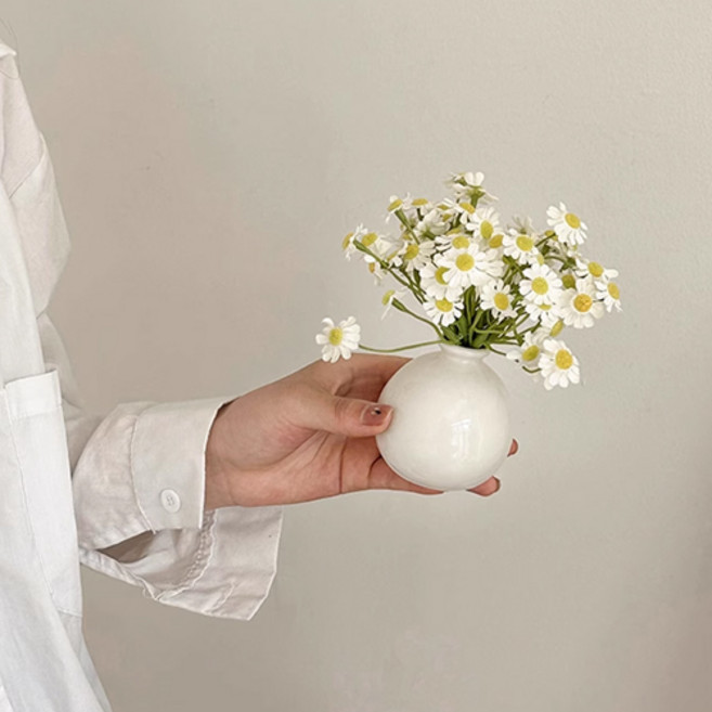 티큐 인테리어 오브제 소품 유광 미니 도자기 화병 꽃병 P040, 타입 2