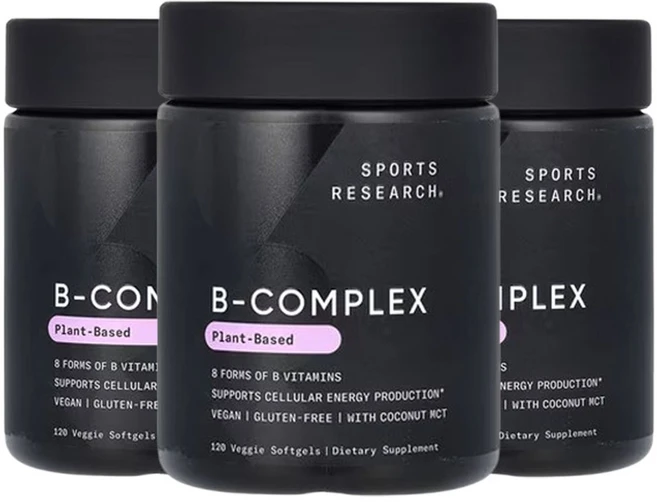 스포츠리서치 B-복합체 식물 기반 식물성 소프트젤 120정 x 3, 3개 - 쿠팡
