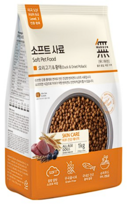 무마진 강아지 전연령용 소프트사료, 오리+황태, 1kg, 1개