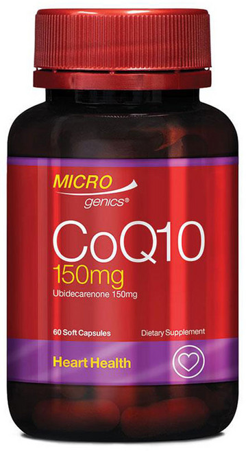 호주 건강 식품 Microgenics 코엔자임 Q10 코큐텐 하트 건강 150mg 영양제 60 캡슐, 1개, 60캡슐, 60정