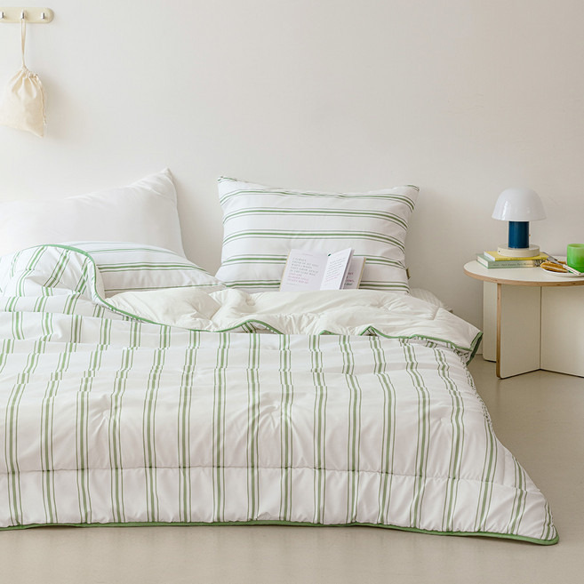 썸머 스트라이프 먼지없는 냉감 양면 차렵이불세트