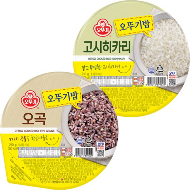 오뚜기 오곡밥6개+고시히카리6개, 1개, 210g