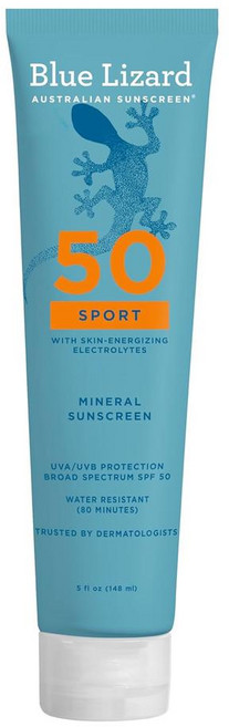 Blue Lizard 블루리자드 스포츠 미네랄 선크림 SPF 50 로션, 1개, 148ml