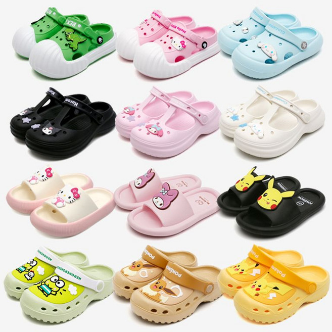 프리프리스 슈즈 여름 마지막 산리오 포켓몬외 캐릭터 아동 키즈 슬리퍼 샌들