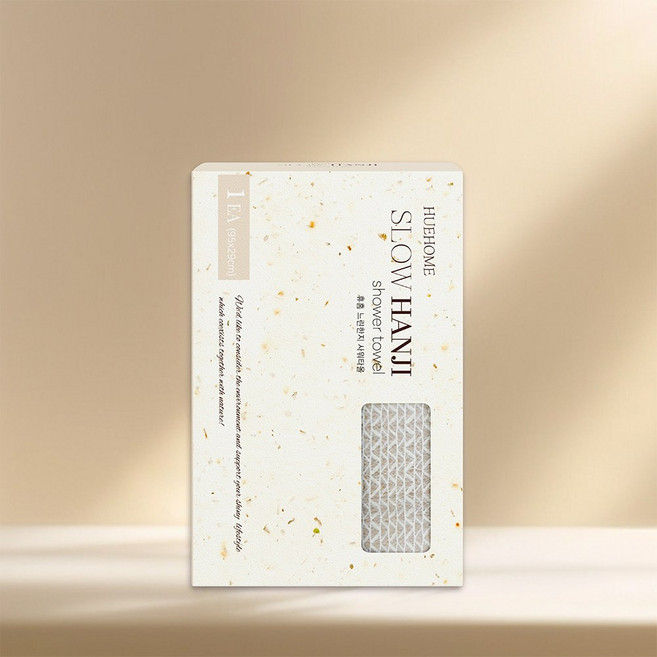 휴홈 저자극 느린 한지 샤워타올, 1개, 1개입, 아이보리