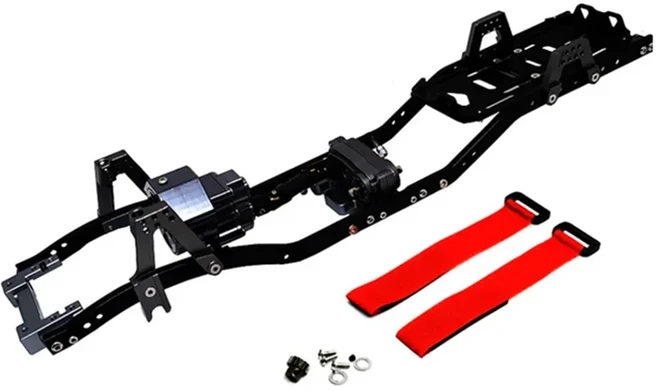 1/10 RC 크롤러 차량용 금속 섀시 프레임 휠베이스 Prefixal 기어박스 축 SCX10 90046 313mm 12.3 인치, 07 UnShiftable GearboxA