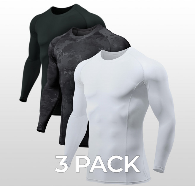 애슬리오 언더레이어 라운드 긴팔 3팩 AO-BLS01
