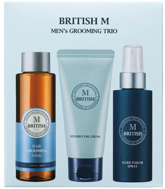 브리티시엠 맨즈 그루밍 트리오 [토닉 +컬크림 +스프레이 ], 1세트 - 쿠팡