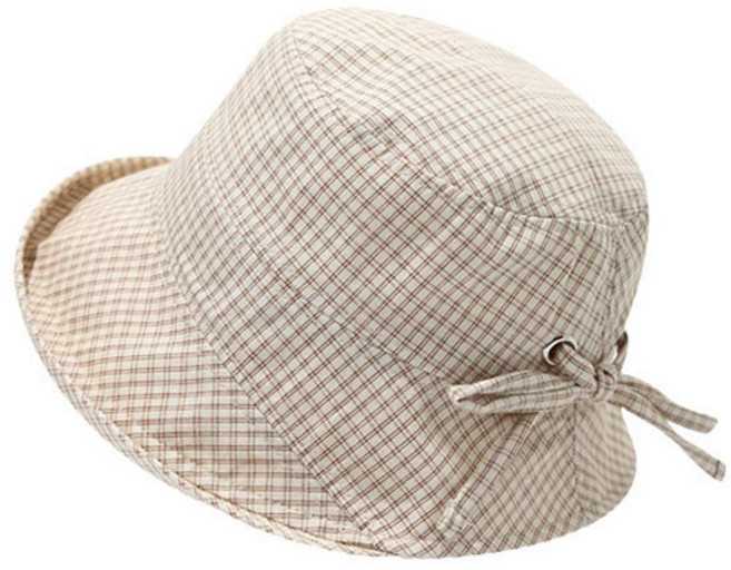 그린코코 가벼운 체크 버킷햇 스트링 포인트 데일리 벙거지 모자