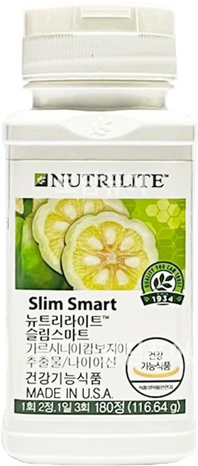 암웨이 슬림스마트(가르시니아 캄보지아 추출물) + 휴대용 물티슈 증정, 1개, 180정 - 쿠팡