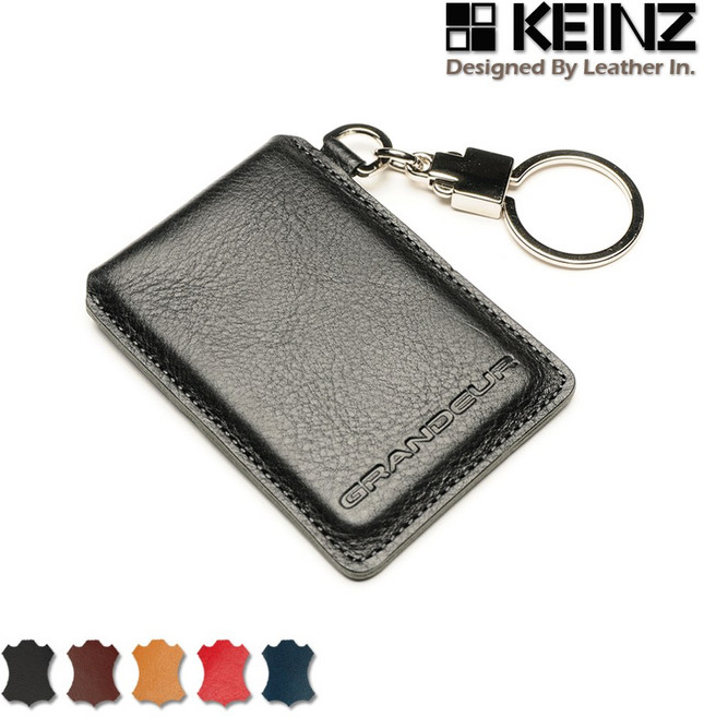 KEINZ 현대 그랜저 IG 카드키 스마트키 케이스 Square 키홀더, 리얼블랙
