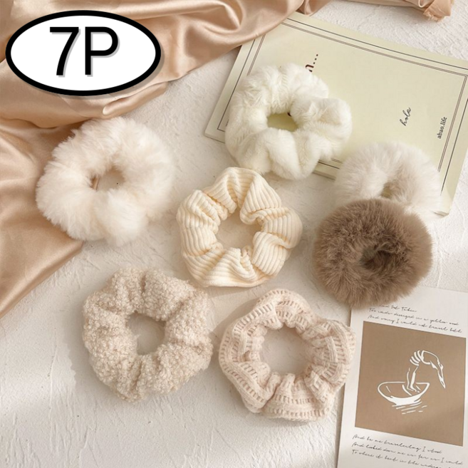 이지몰 스크런치 7종세트 밍크퍼 곱창밴드