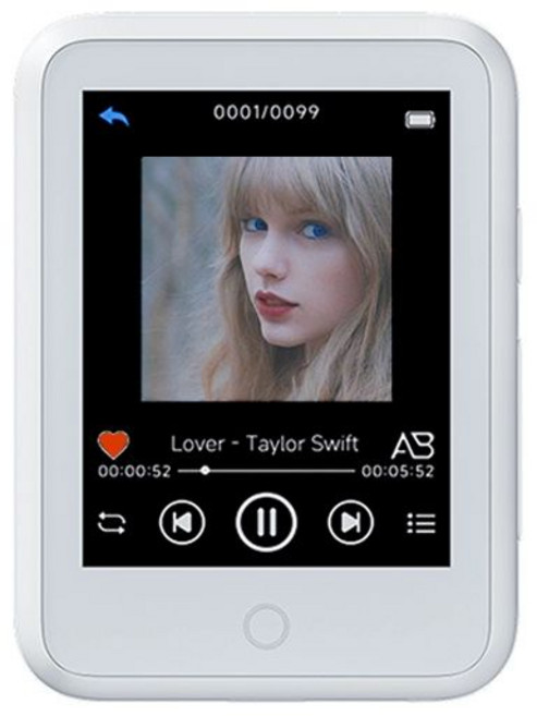 MP4플레이어 재생 음악 디지털 워크맨 하이파이, 공식 표준 패키지, 화이트 터치스크린 블루투스 포함, 8GB