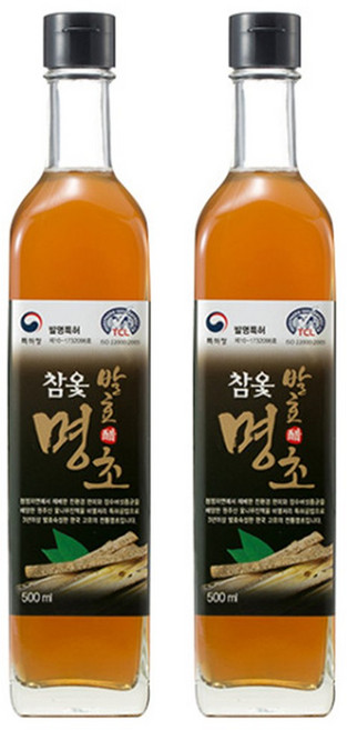 [발아현미참옻명초] 천연 발효 현미 참옻 식초 국산 100% 옻진액 추출물, 500ml, 2개