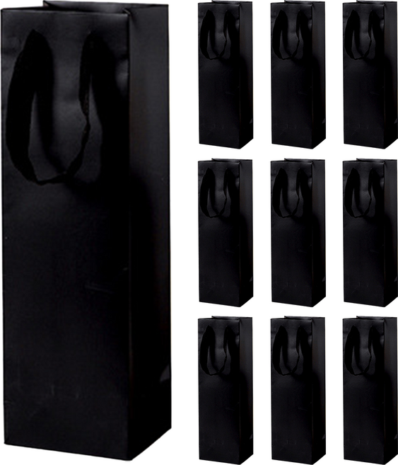 와이비비 프리미엄 와인 쇼핑백 싱글 10p, 블랙, 1세트